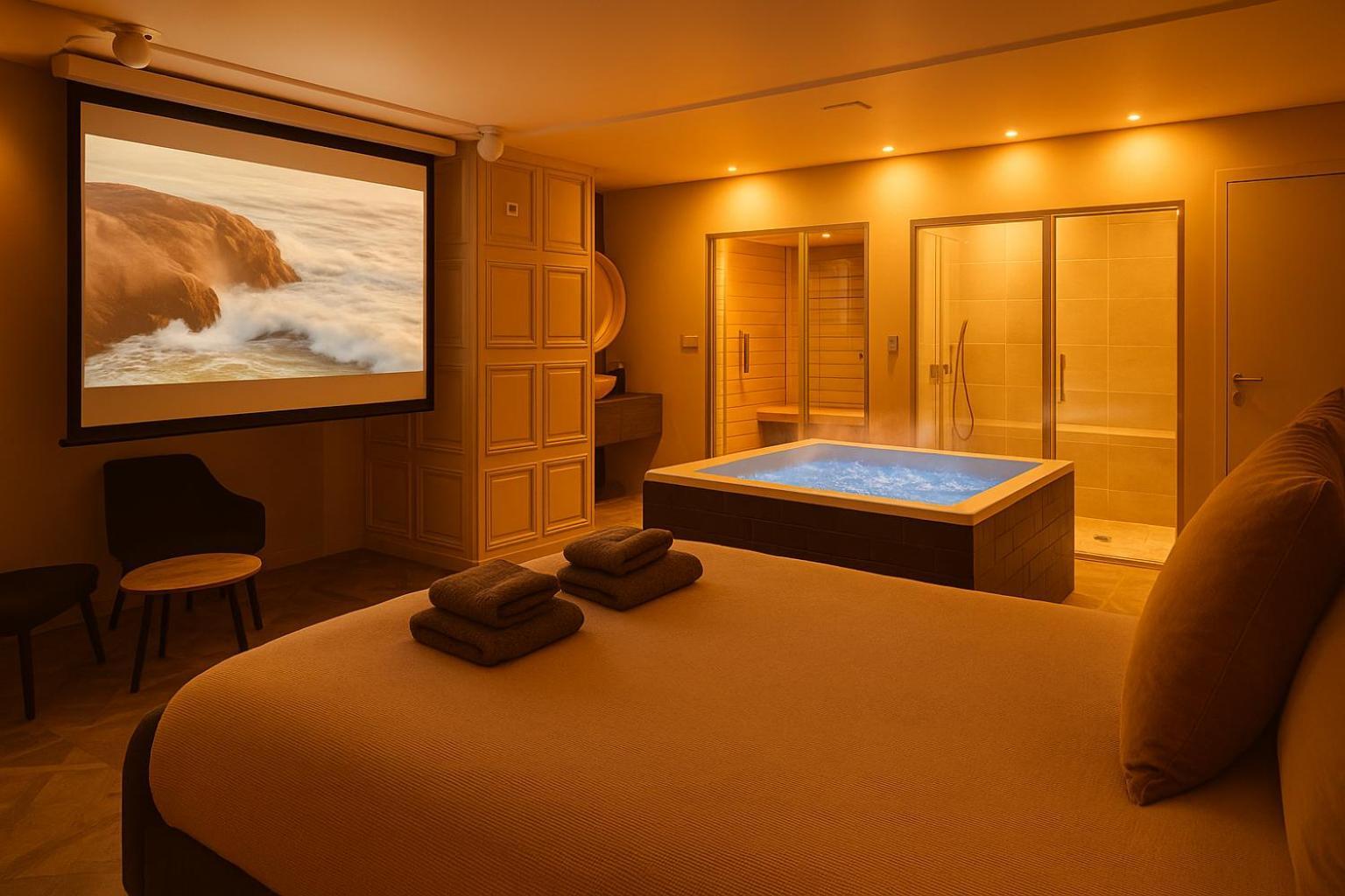 Avec Jacuzzi Sauna & Cinema - Nid D'angers *